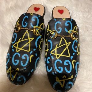 Gucci size 7 37 star loafers shoes espadrilles